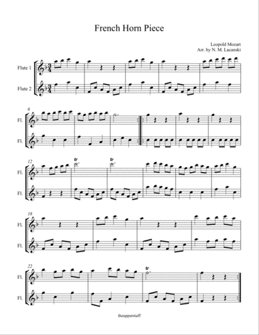 French Horn Piece French Horn Piece Flute Duet scores gallery preview page 2