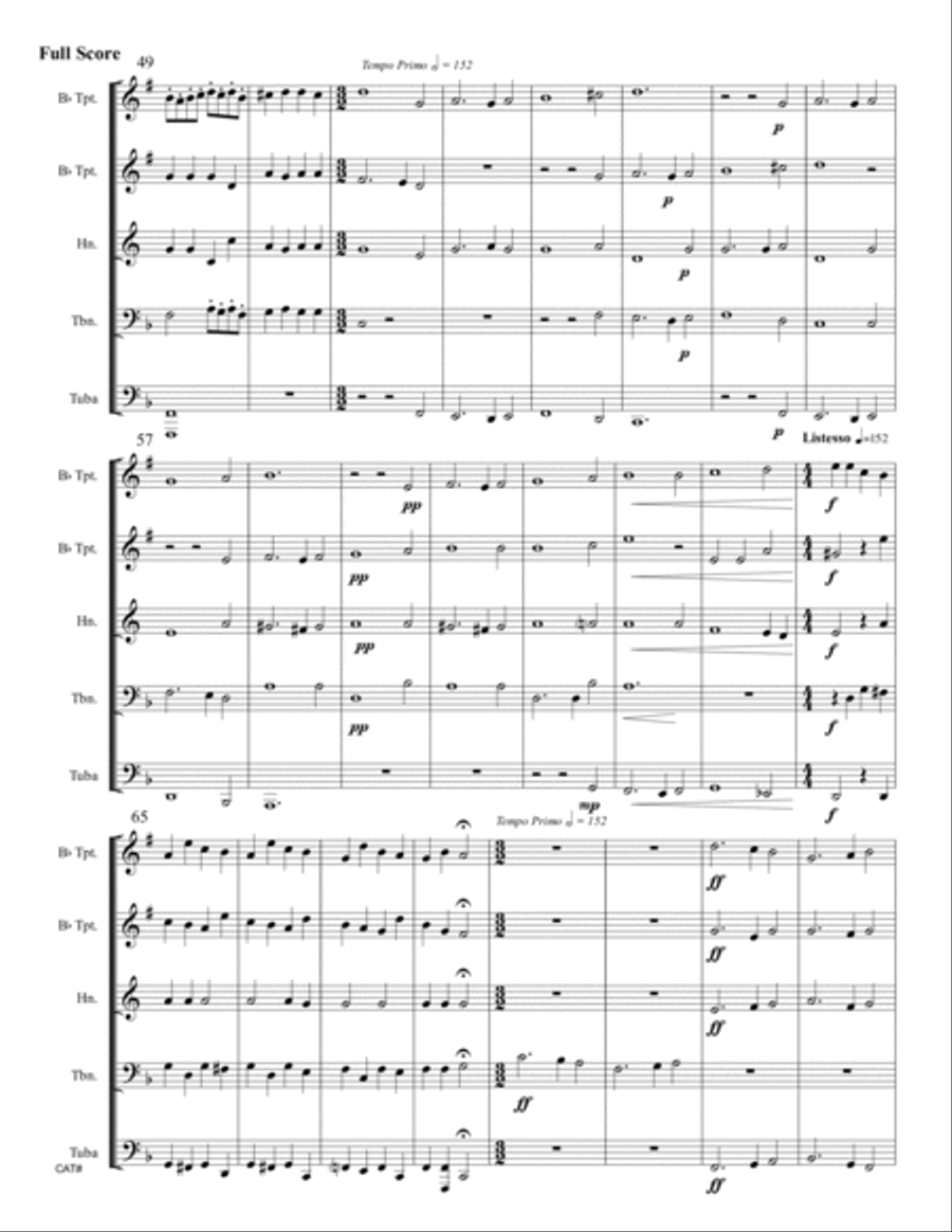 Hodie Christus Natus Est (Christ Is Born Today) for Brass Quintet Brass Quintet scores gallery preview page 4