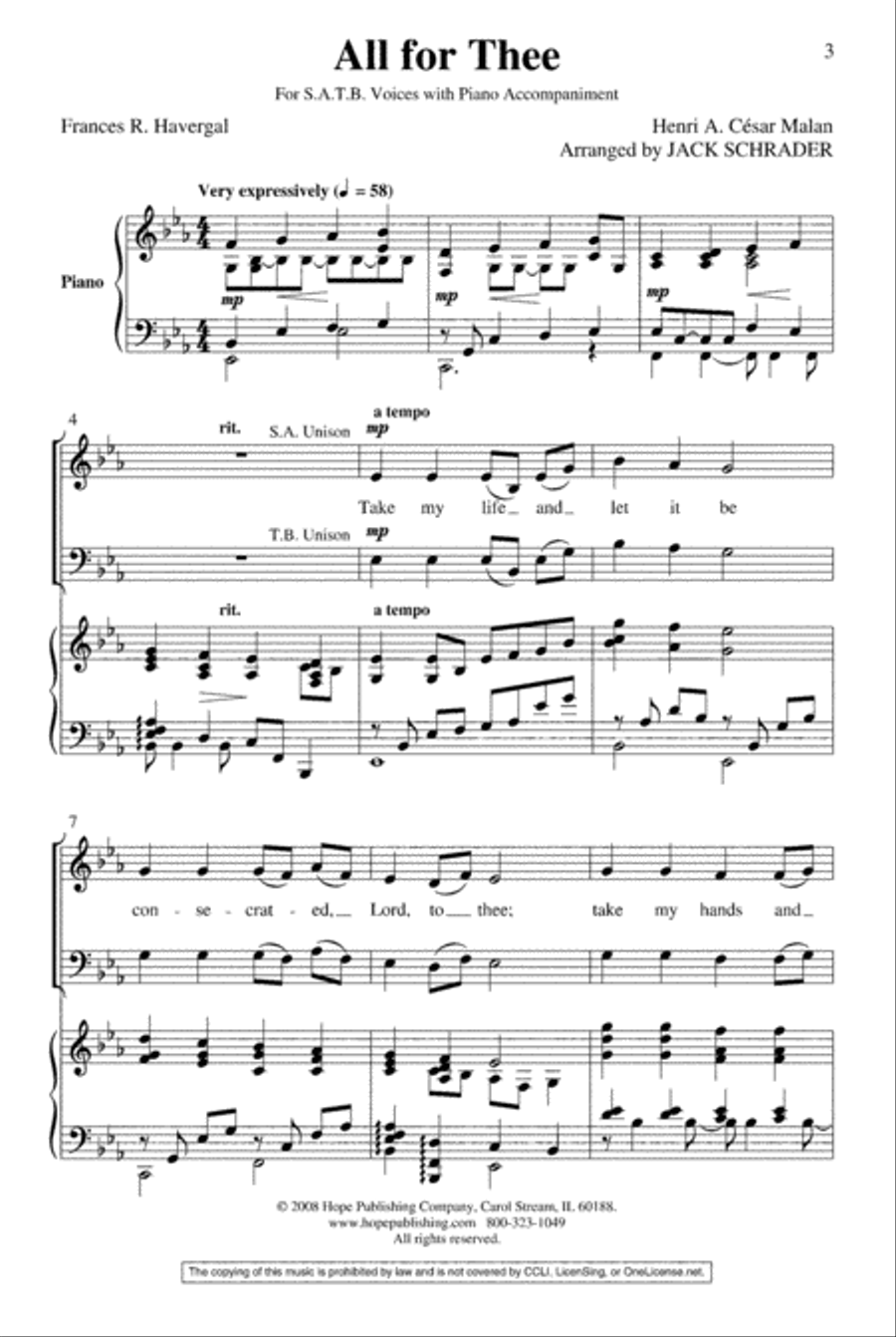 All For Thee 4-Part scores gallery preview page 2