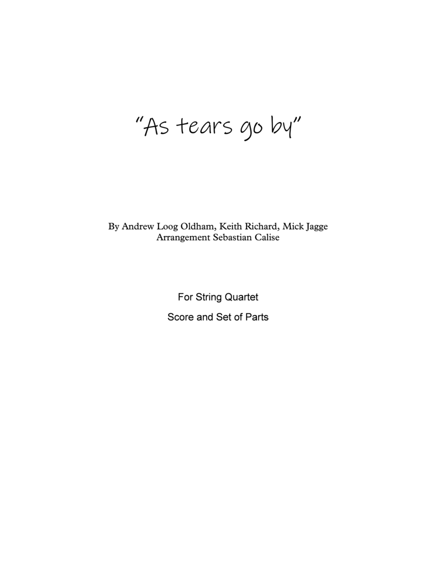 As Tears Go By String Quartet scores gallery preview page 1