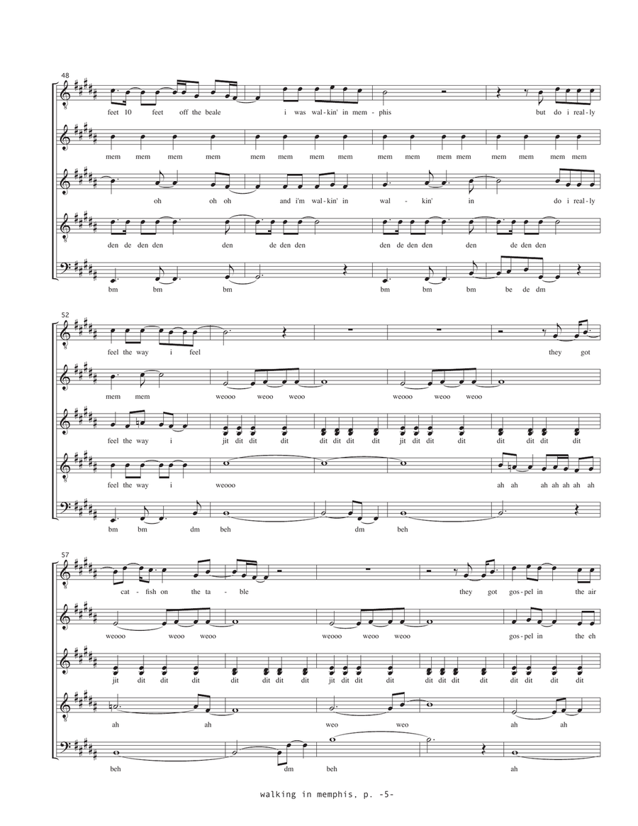 Walking In Memphis 4-Part scores gallery preview page 5