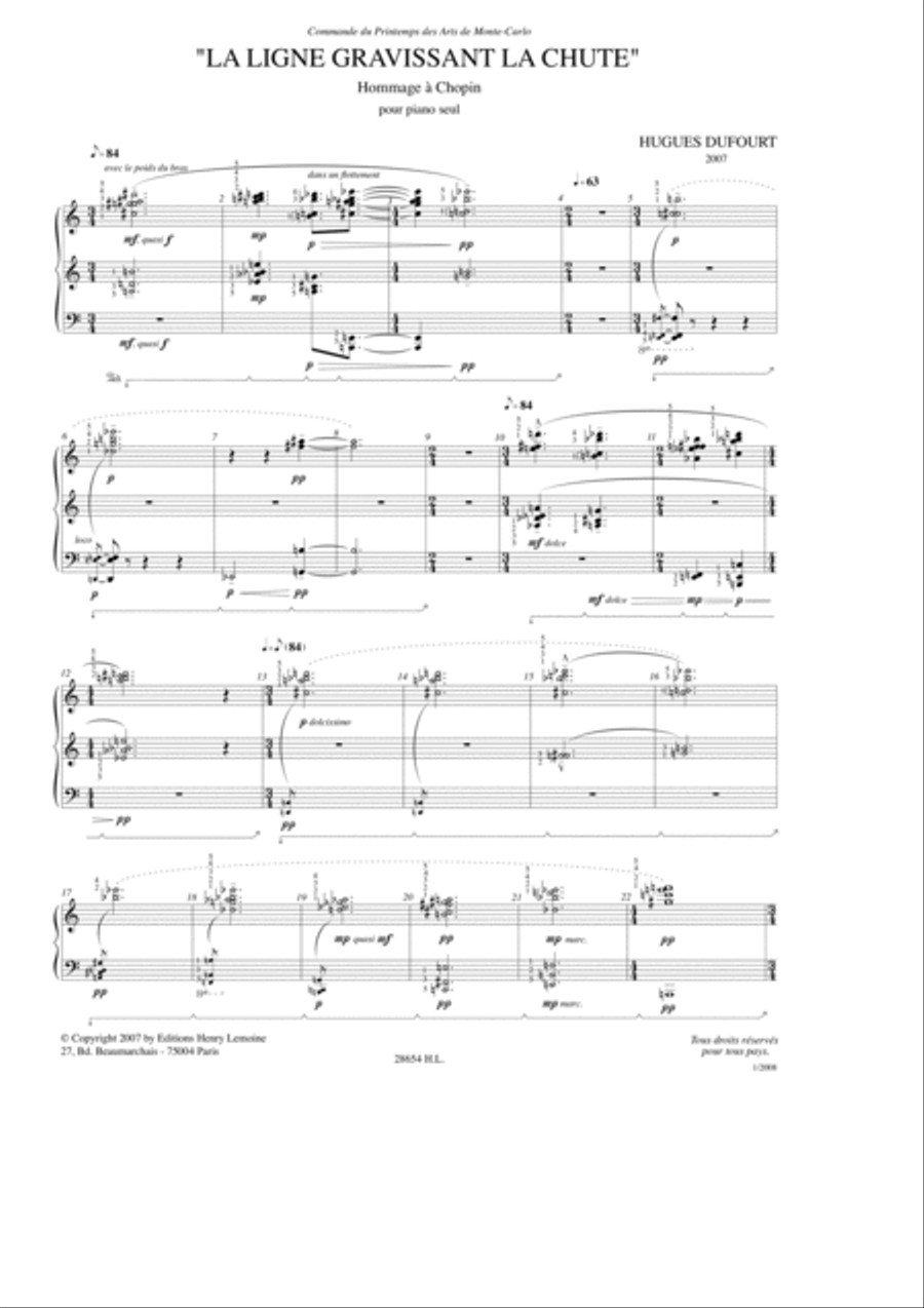 La Ligne gravissant la chute - Hommage a Chopin Piano Solo scores gallery preview page 2