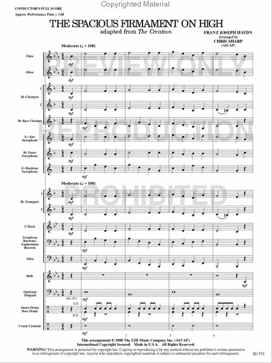 The Spacious Firmament on High Concert Band scores gallery preview page 2