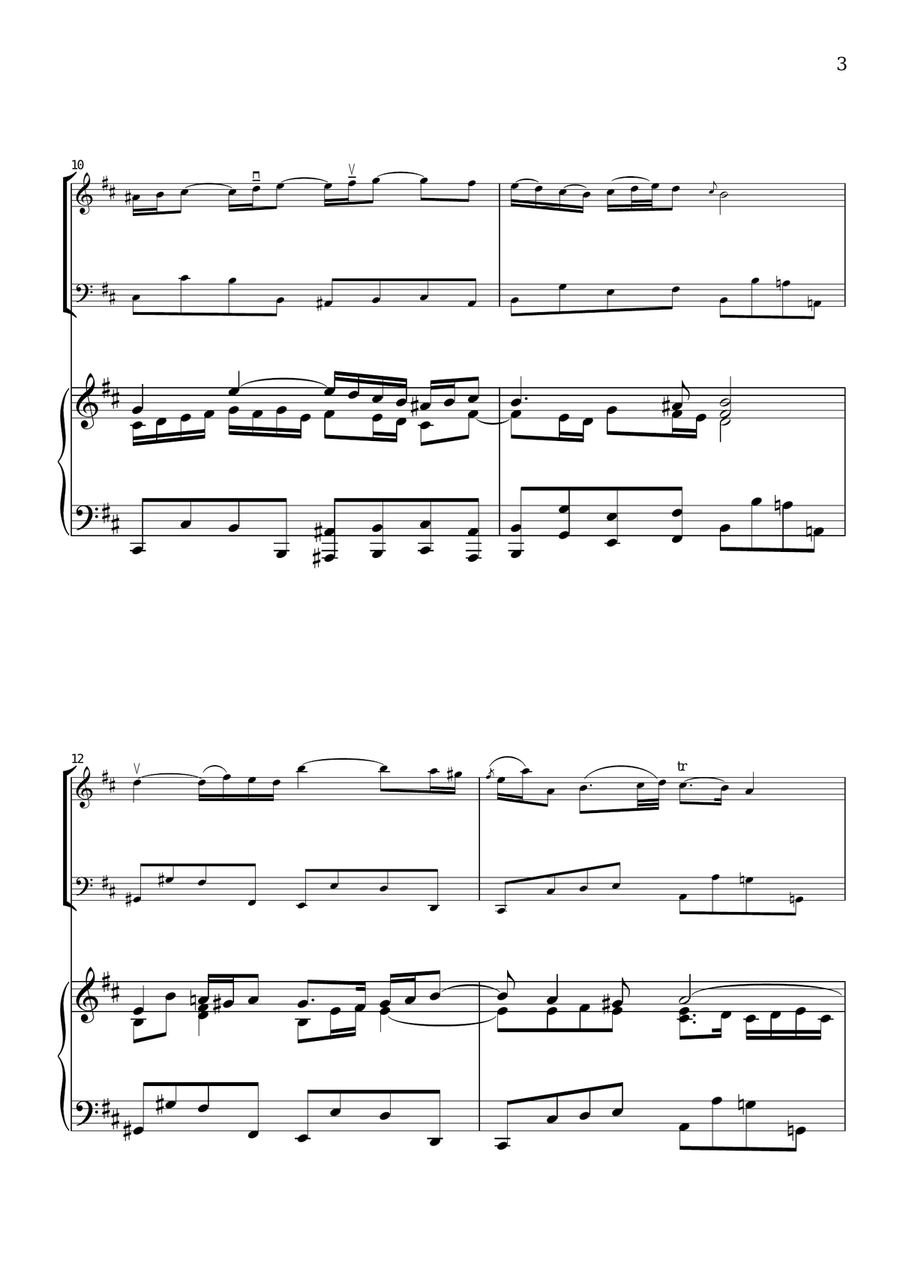 Air Suite Nª3 in D - Violin, Cello & Piano/Organ Trio Piano Trio scores gallery preview page 3