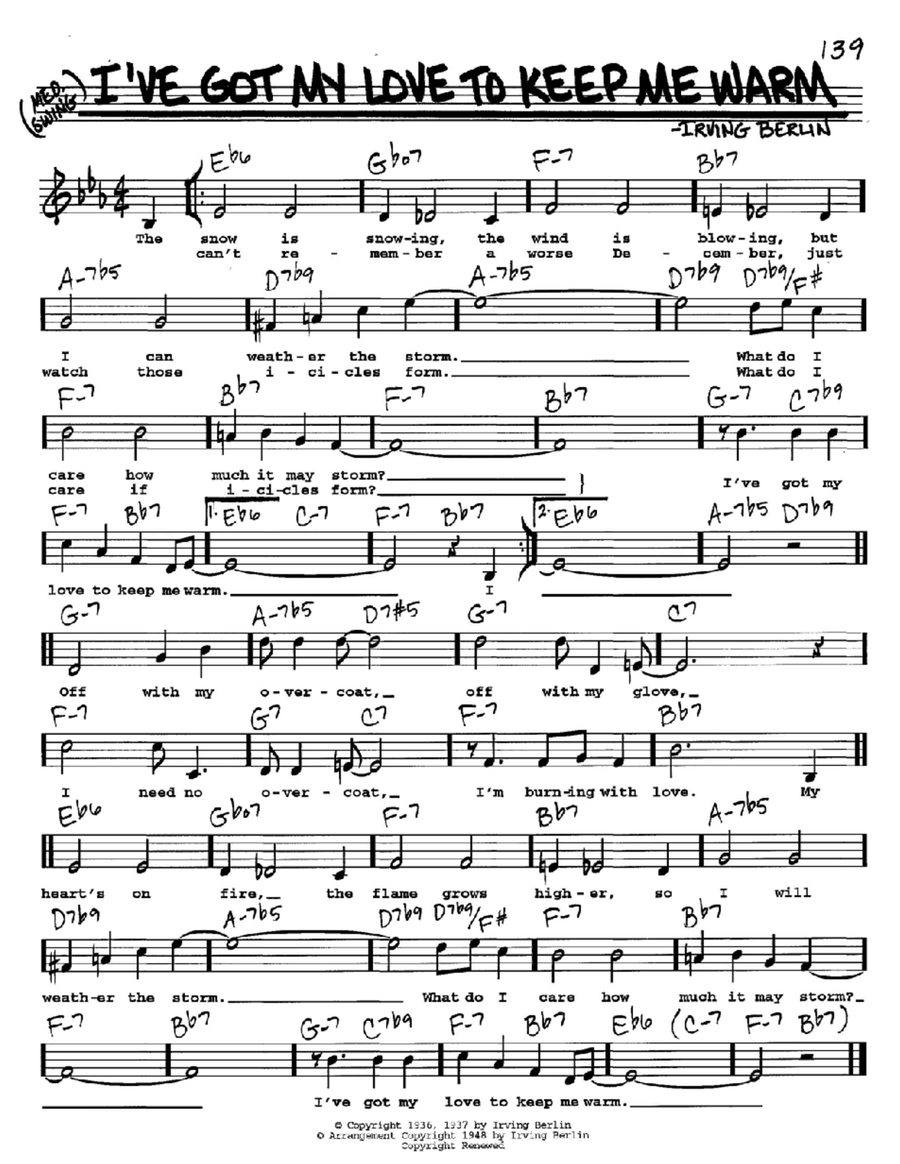 I've Got My Love To Keep Me Warm Voice scores gallery preview page 1