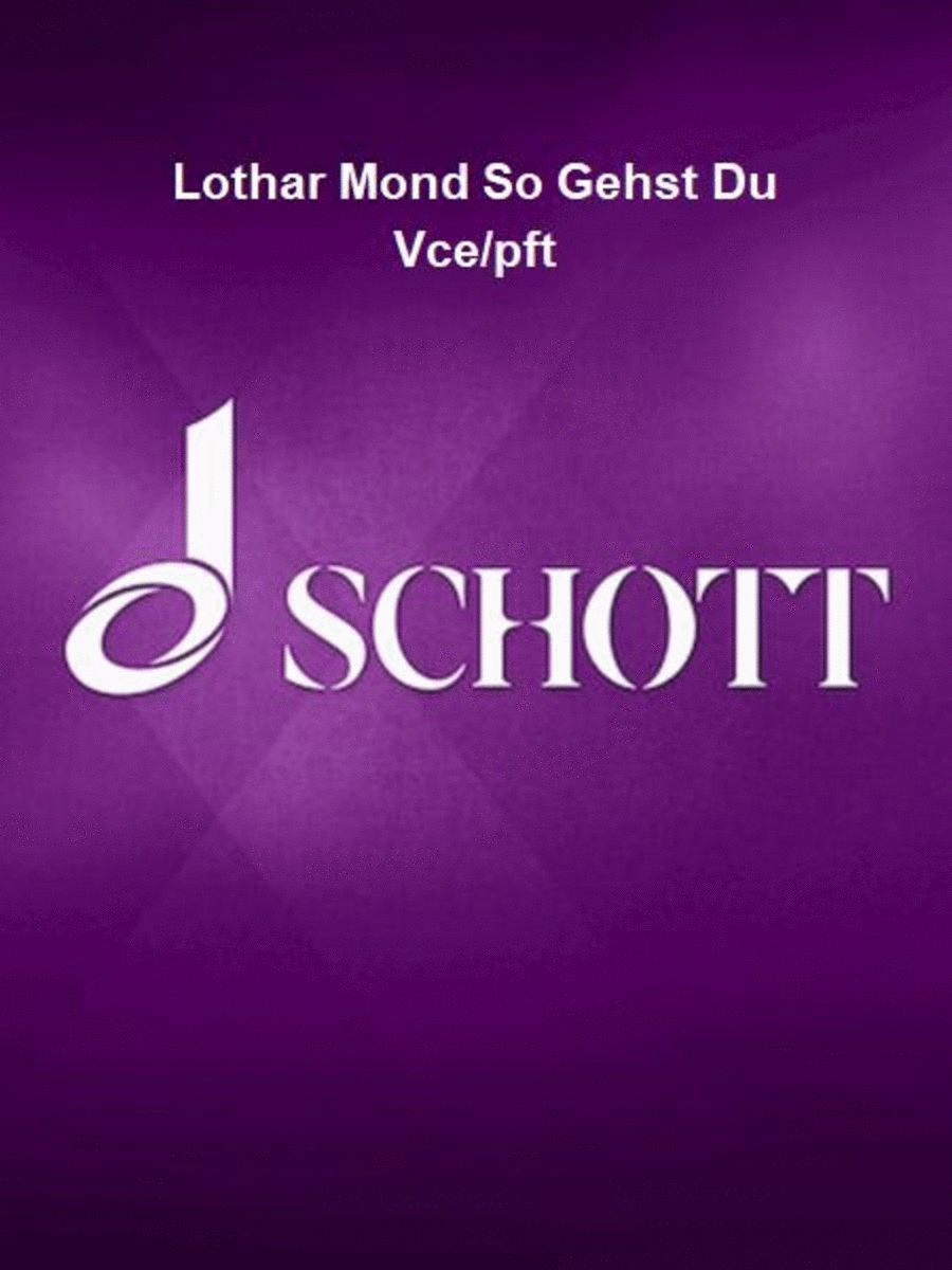 Lothar Mond So Gehst Du Vce/pft