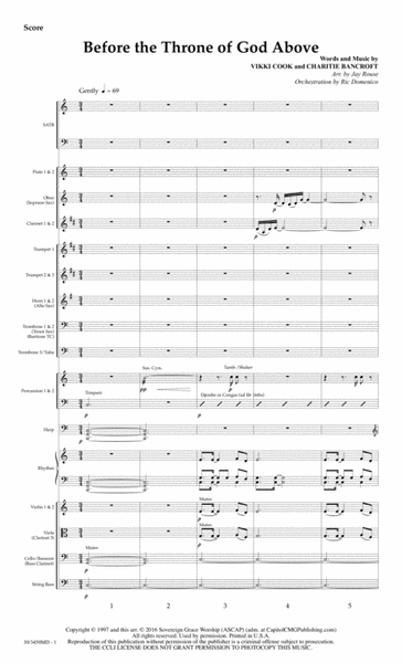 Before the Throne of God Above - Orchestral Score and Parts