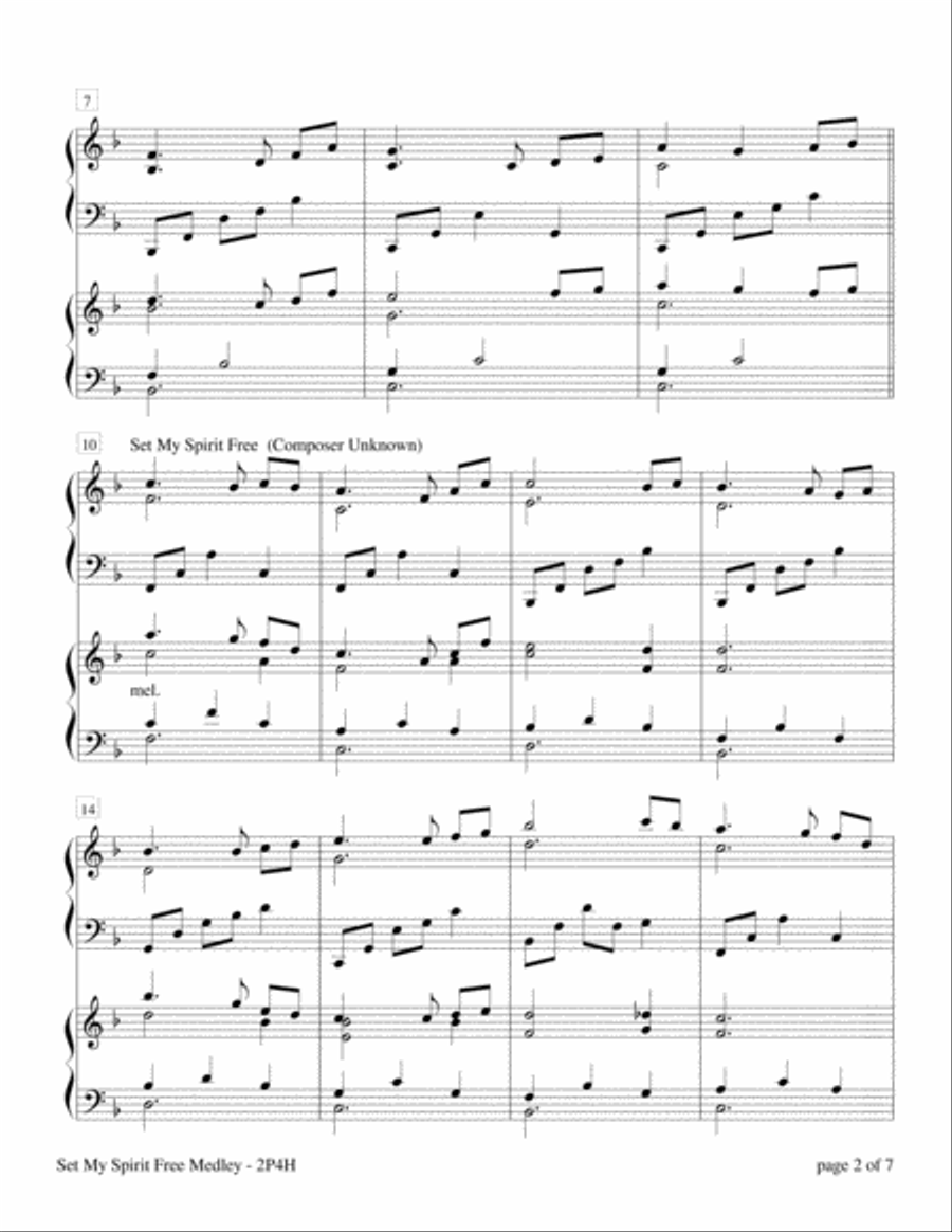 Set My Spirit Free Medley (2 Pianos, 4-Hands) 2 Pianos, 4-Hands scores gallery preview page 2