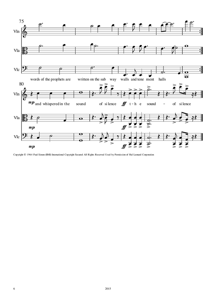 The Sound Of Silence The Sound Of Silence String Trio scores gallery preview page 6