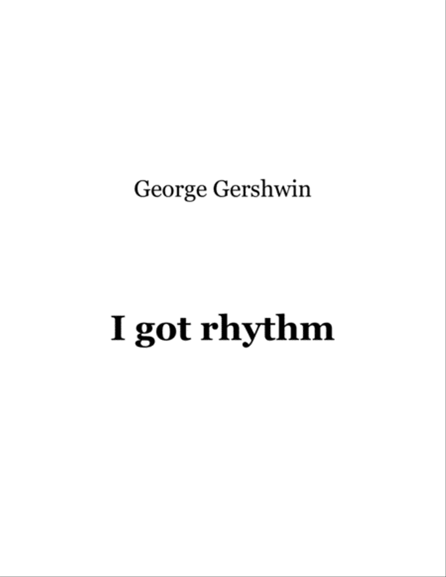 I Got Rhythm