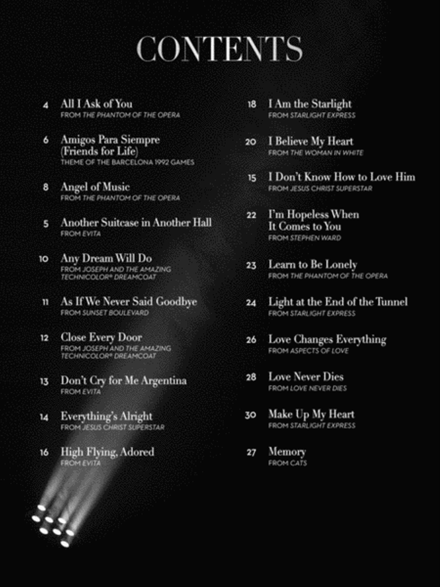 The Songs of Andrew Lloyd Webber Clarinet Solo scores gallery preview page 2