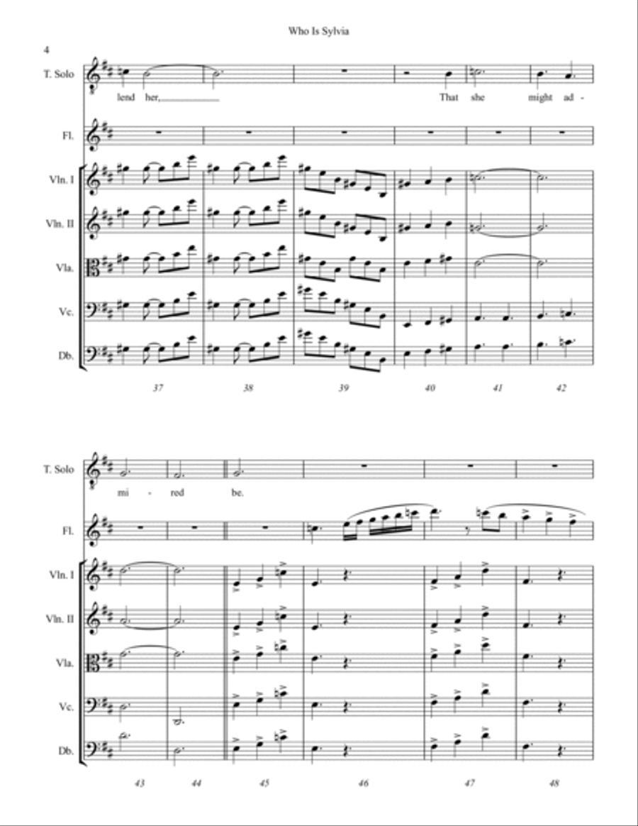 Who Is Sylvia String Orchestra scores gallery preview page 4