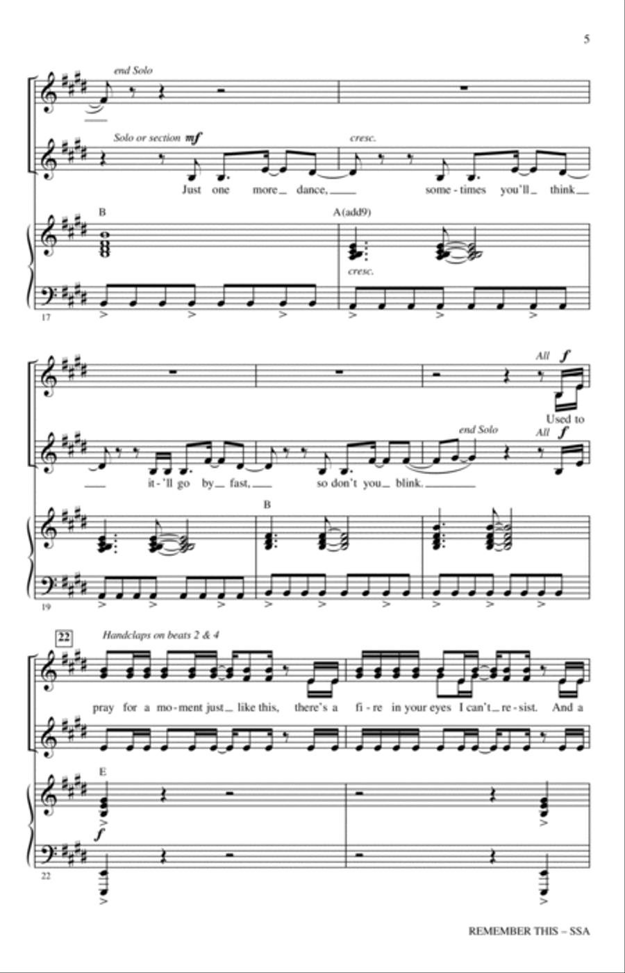 Remember This (arr. Roger Emerson) SSA scores gallery preview page 4