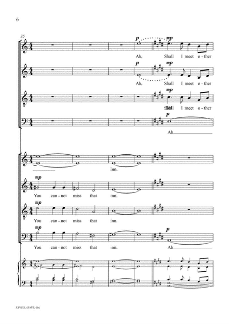 Uphill (SATB, div.) 4-Part scores gallery preview page 6