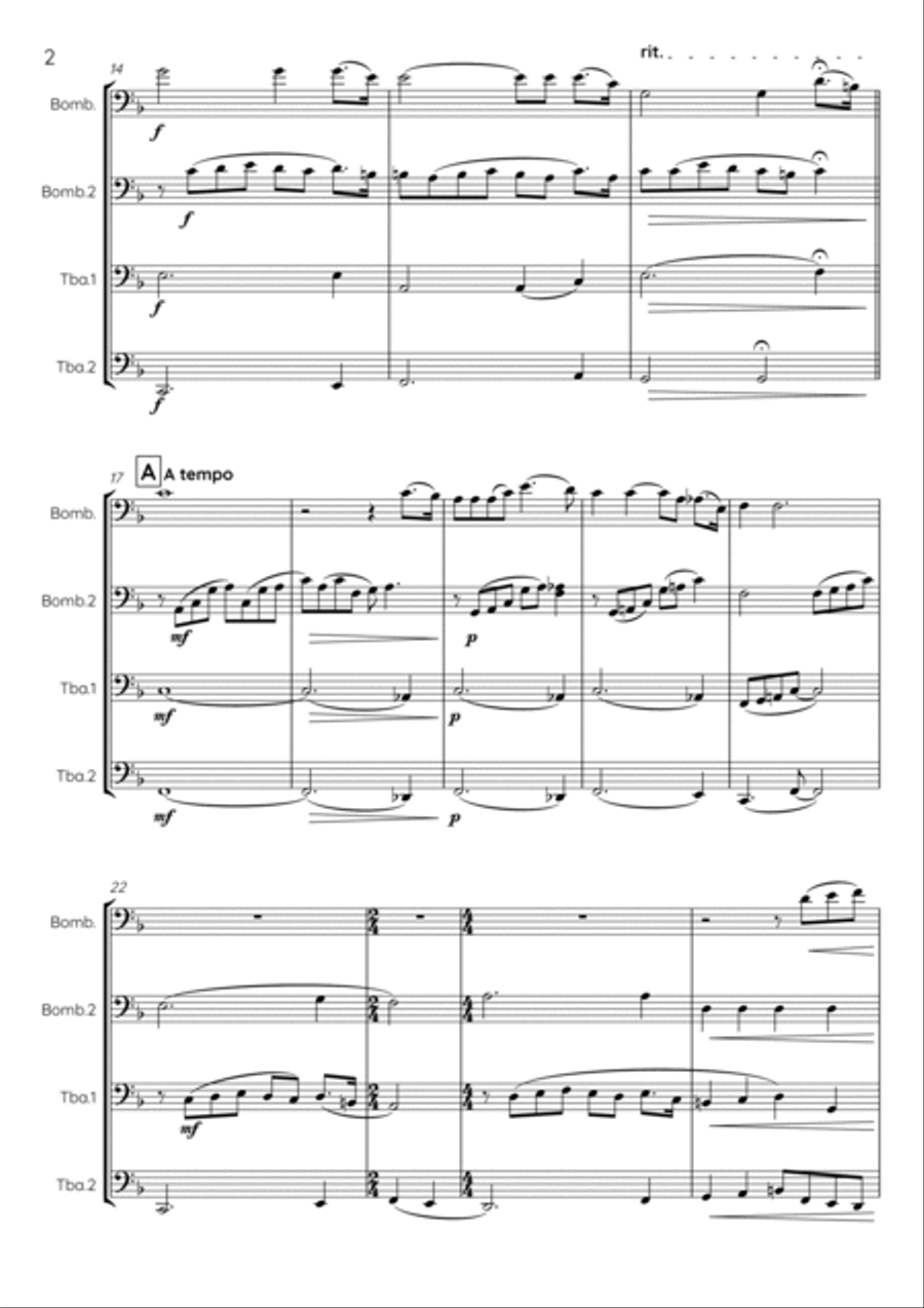 Nessun Dorma Brass Quartet scores gallery preview page 2