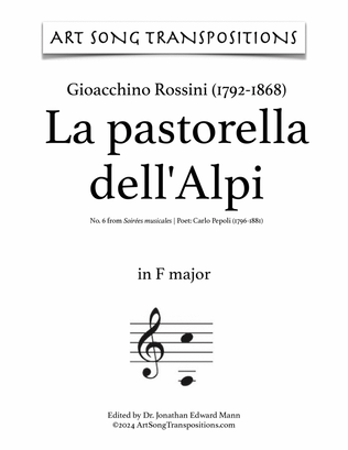 ROSSINI: La pastorella dell'Alpi (transposed to F major)