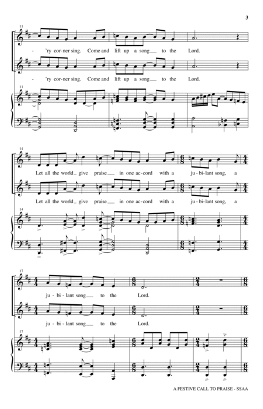 A Festive Call To Praise A Festive Call To Praise SSA scores gallery preview page 2