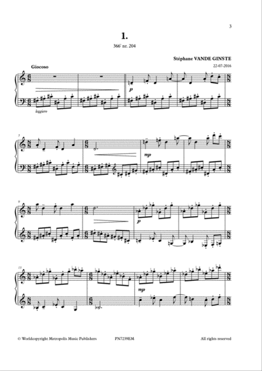 Complete 366' - Book 25: 10 Etudes Rythmiques for Piano Solo Piano Method scores gallery preview page 2