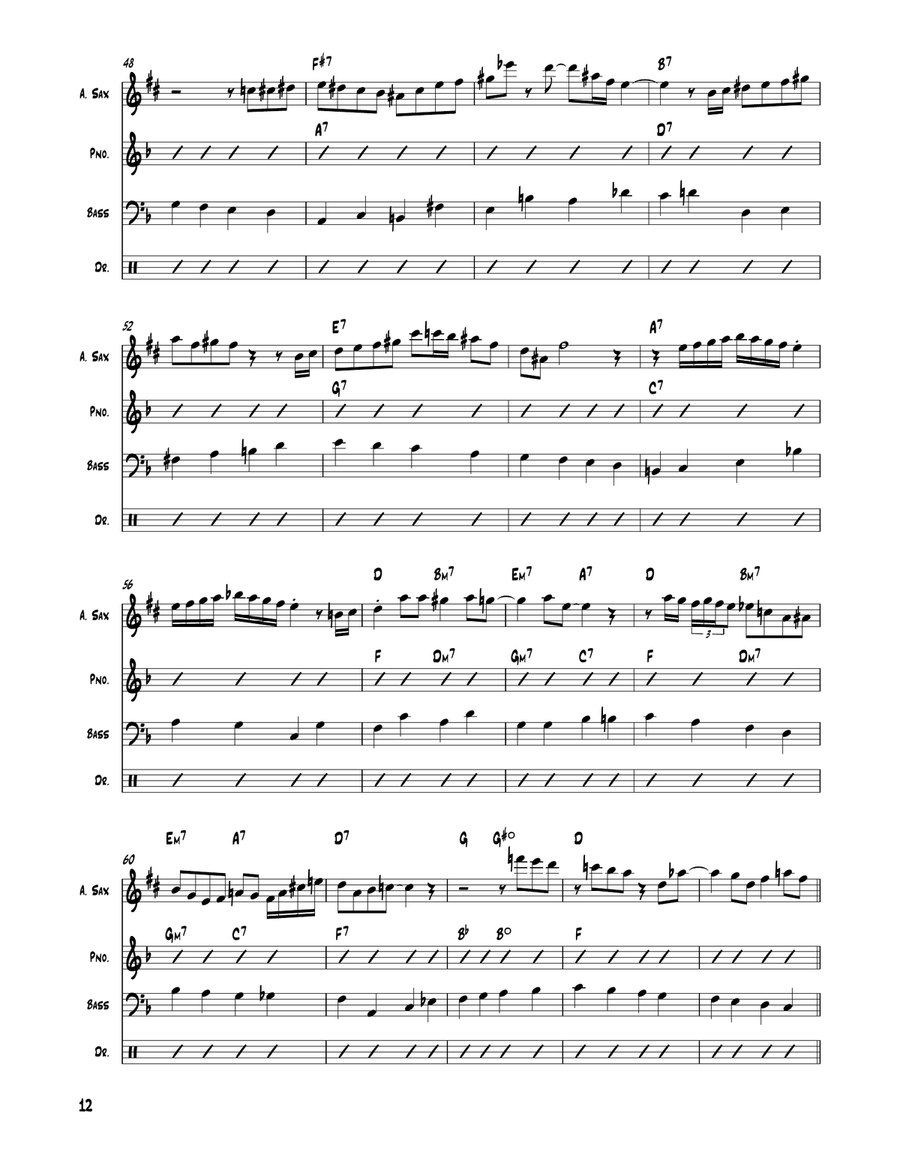 Ah-Leu-Cha Ah-Leu-Cha Saxophone Solo scores gallery preview page 5