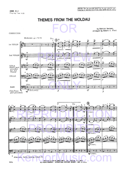 Themes From The Moldau (Full Score)