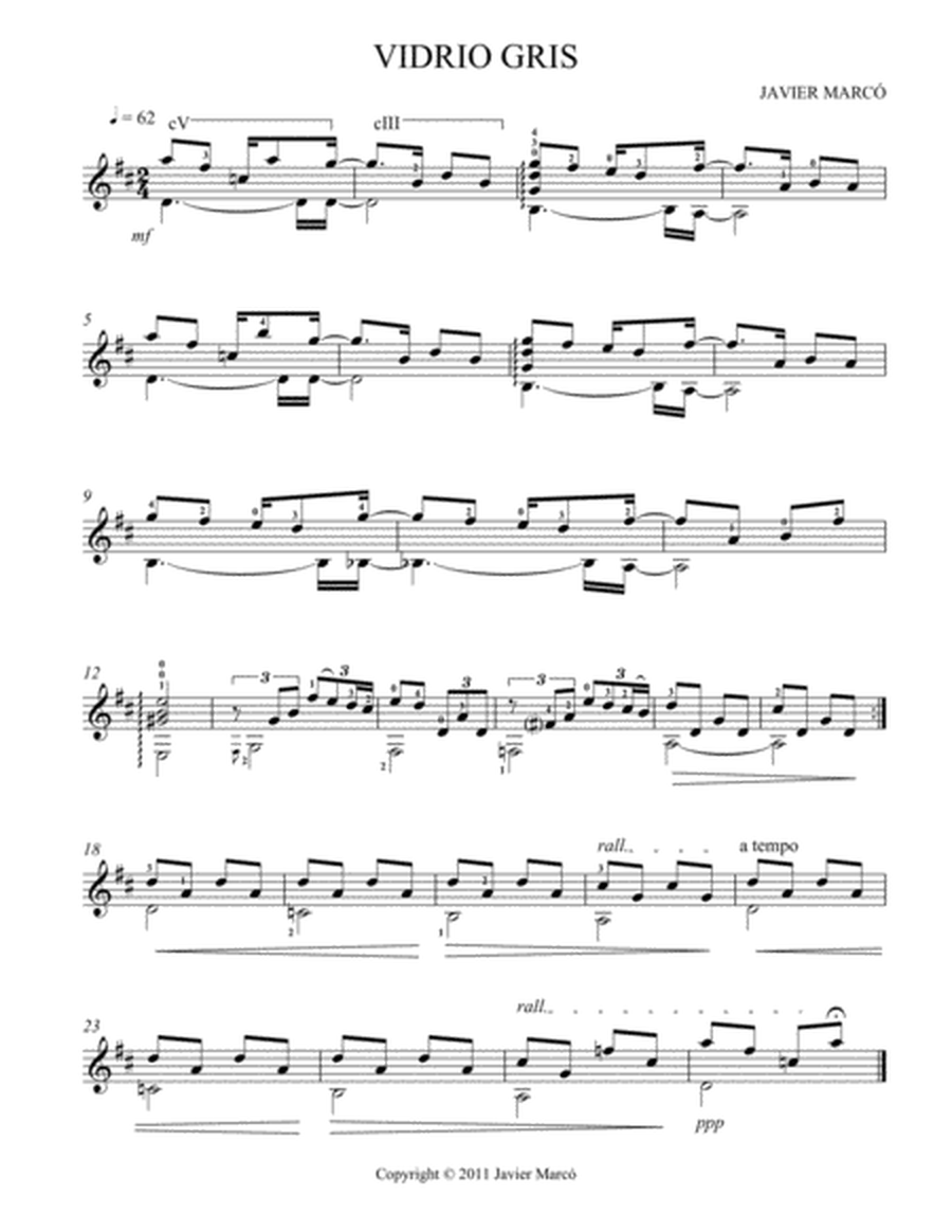 Guitar Solo, 4 Pieces for Classical Guitar Solo, in standard notation and TAB