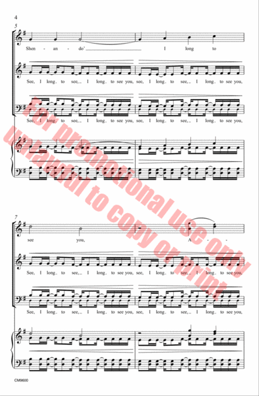 Shenandoah Choir scores gallery preview page 5