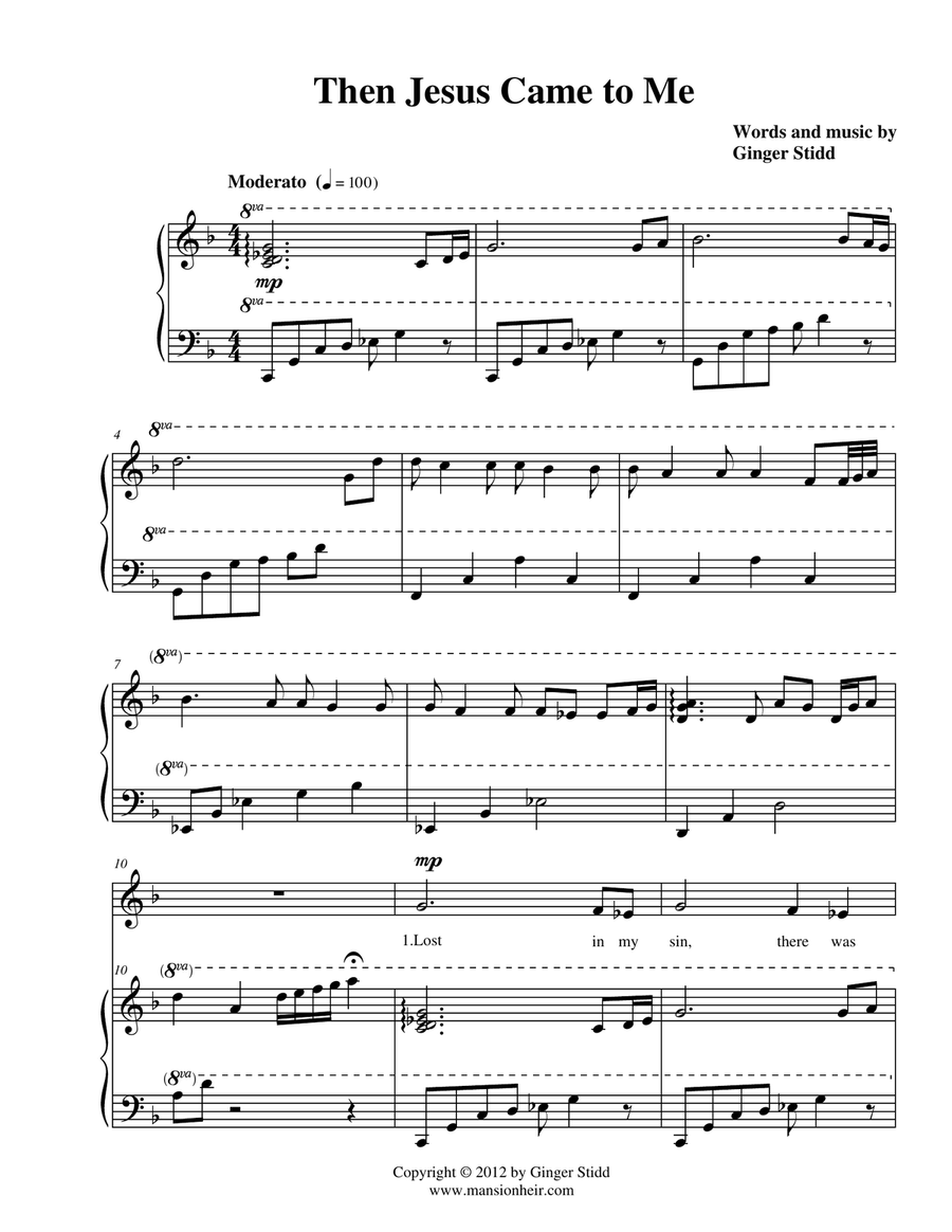 Then Jesus Came to Me Then Jesus Came to Me Vocal Duet scores gallery preview page 1