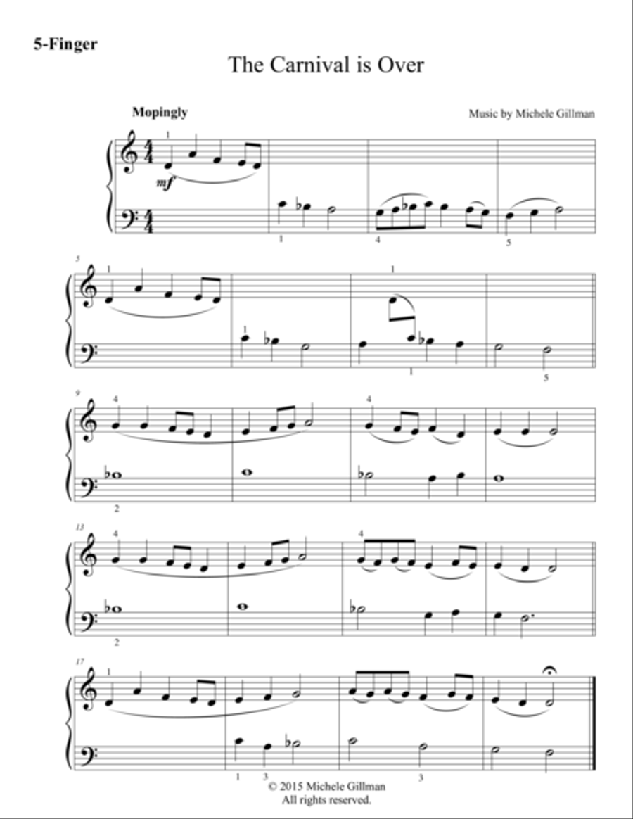 The Carnival is Over Easy Piano scores gallery preview page 1