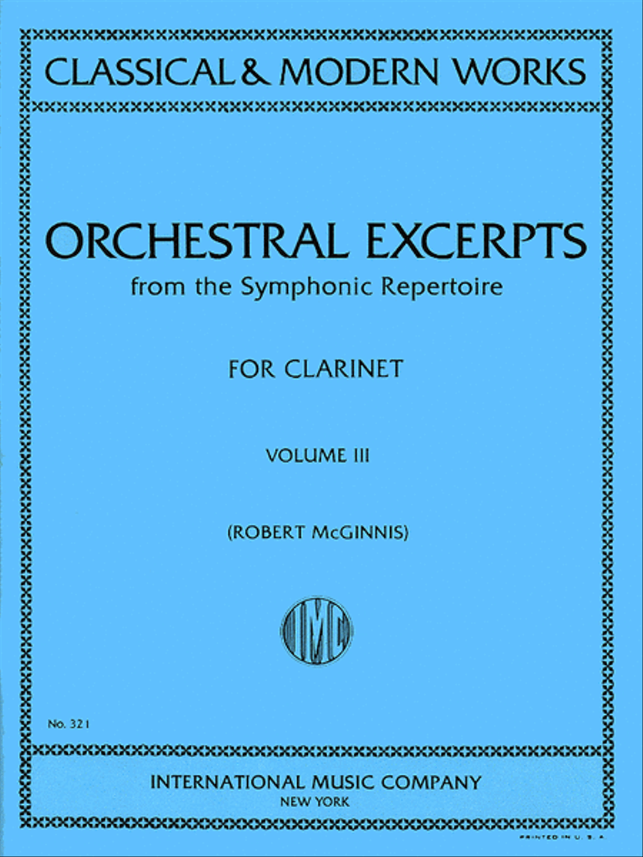 Orchestral Excerpts From Classical And Modern Works, Volume III - CLARINET