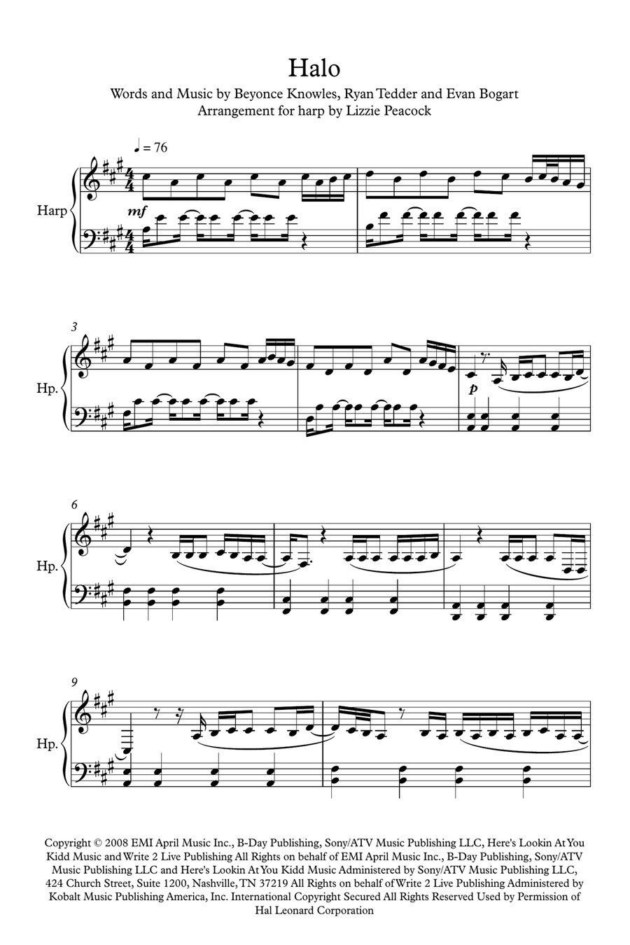Halo Harp scores gallery preview page 1