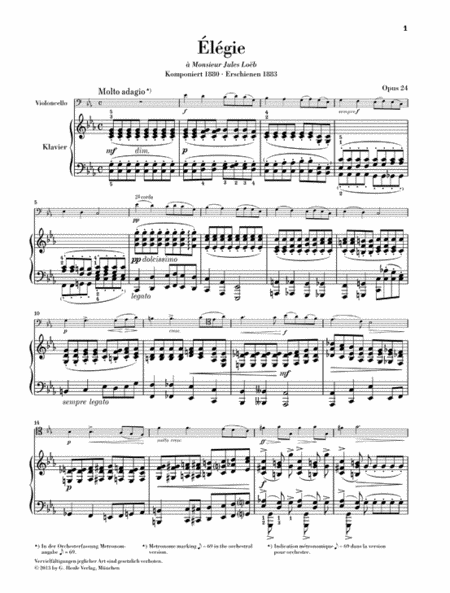 Gabriel Fauré – Élégie for Violoncello and Piano, Op. 24