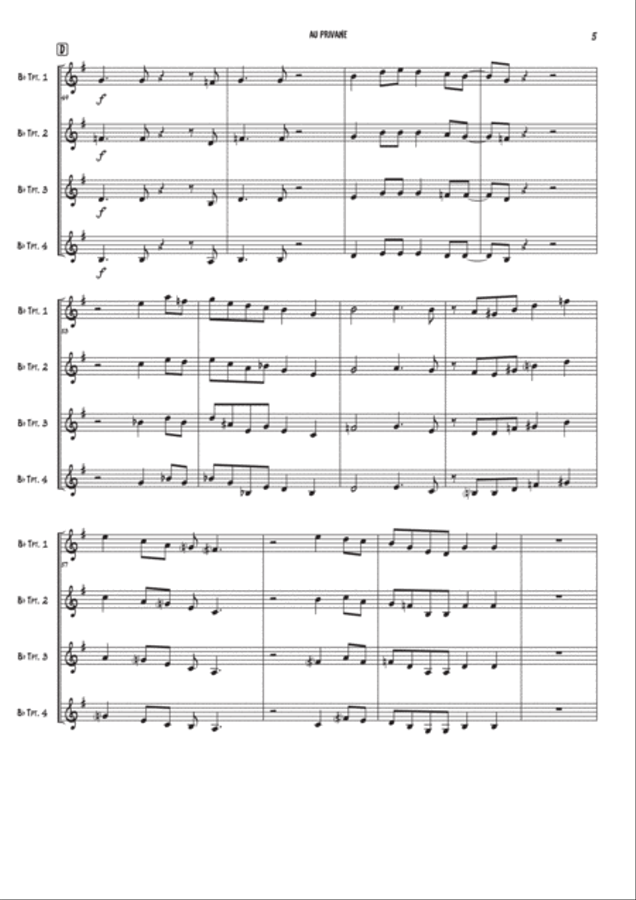 Au Privave Trumpet Duet scores gallery preview page 5
