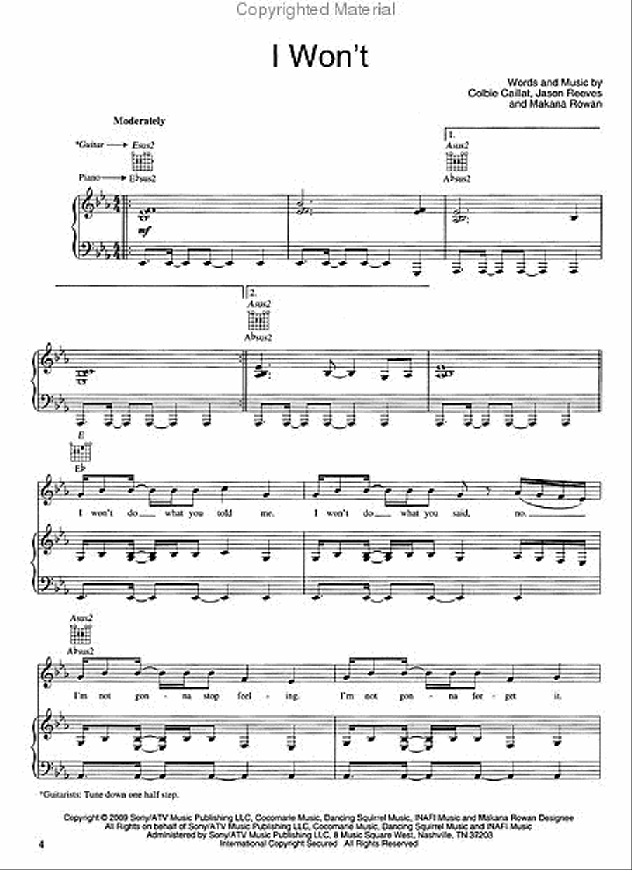 Colbie Caillat - Breakthrough Piano, Vocal, Guitar scores gallery preview page 2