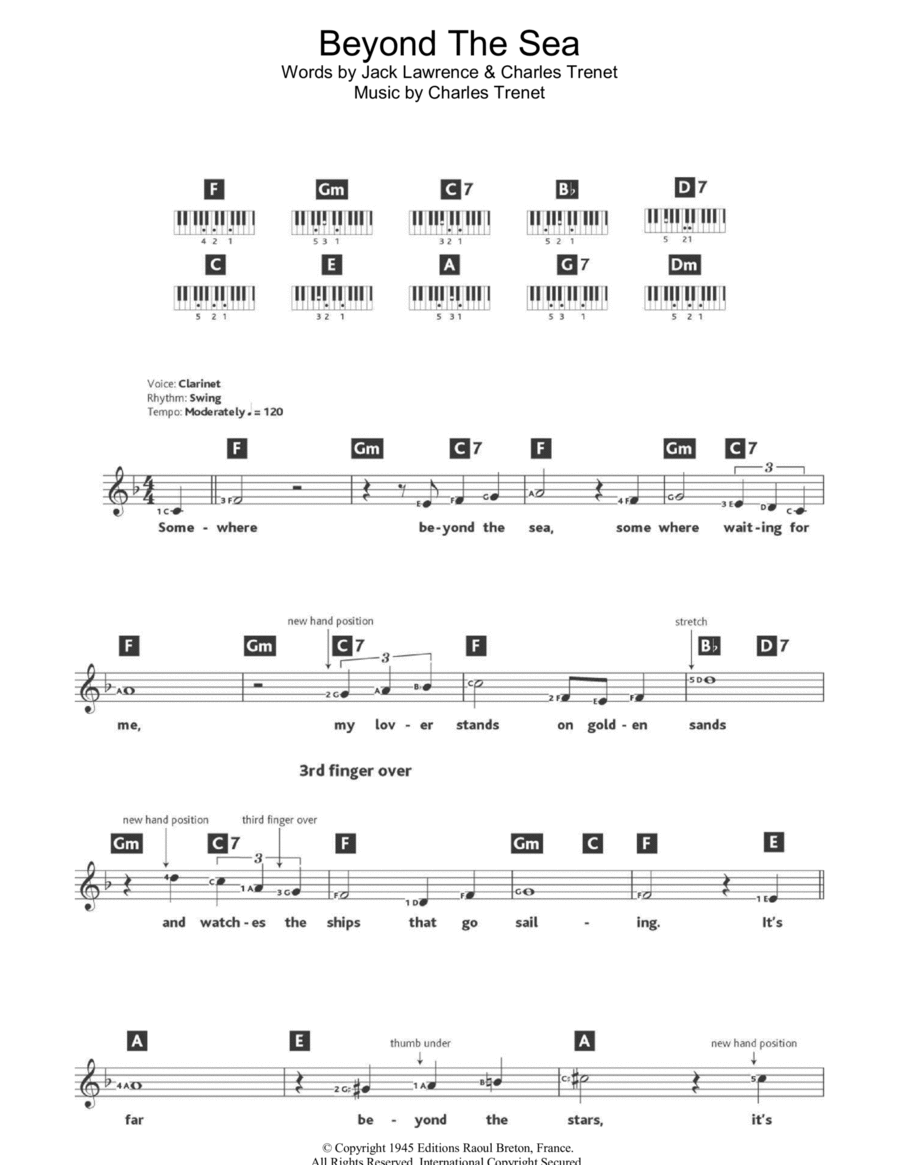 Beyond The Sea Piano scores gallery preview page 1