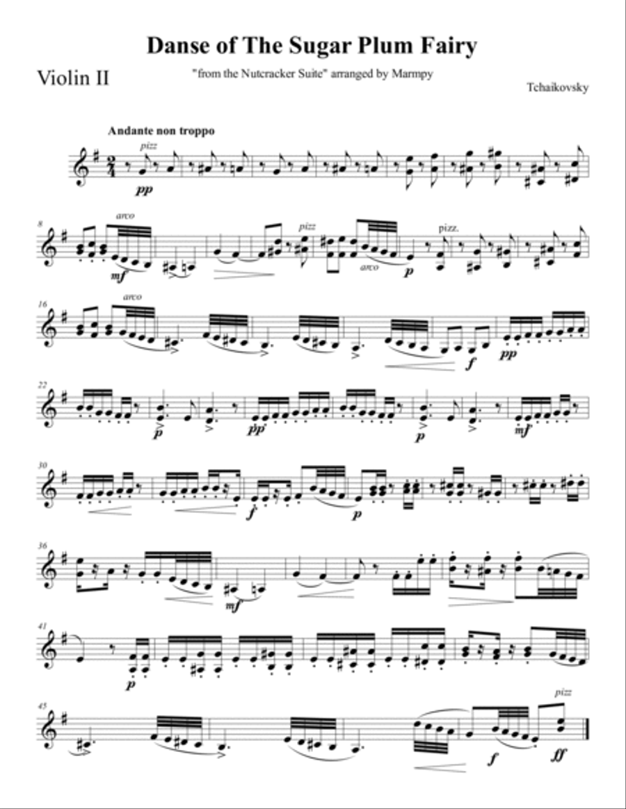Dance of the Sugar Plum Fairy from the Nutcracker String Trio scores gallery preview page 2