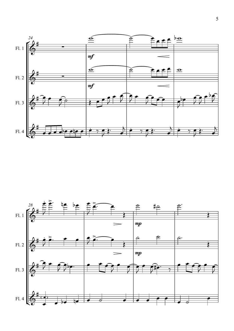 All I Want For Christmas Is You Flute Quartet scores gallery preview page 5