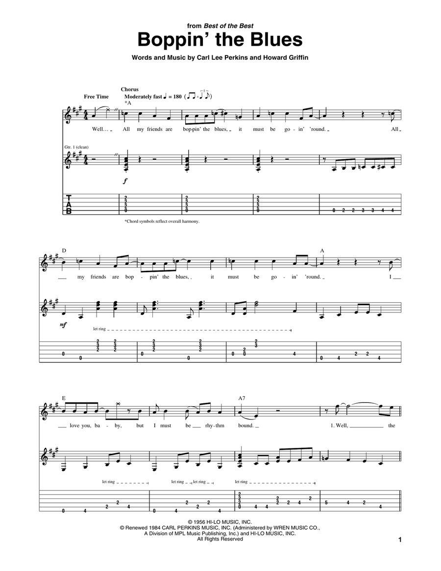 Boppin' The Blues Acoustic Guitar scores gallery preview page 1
