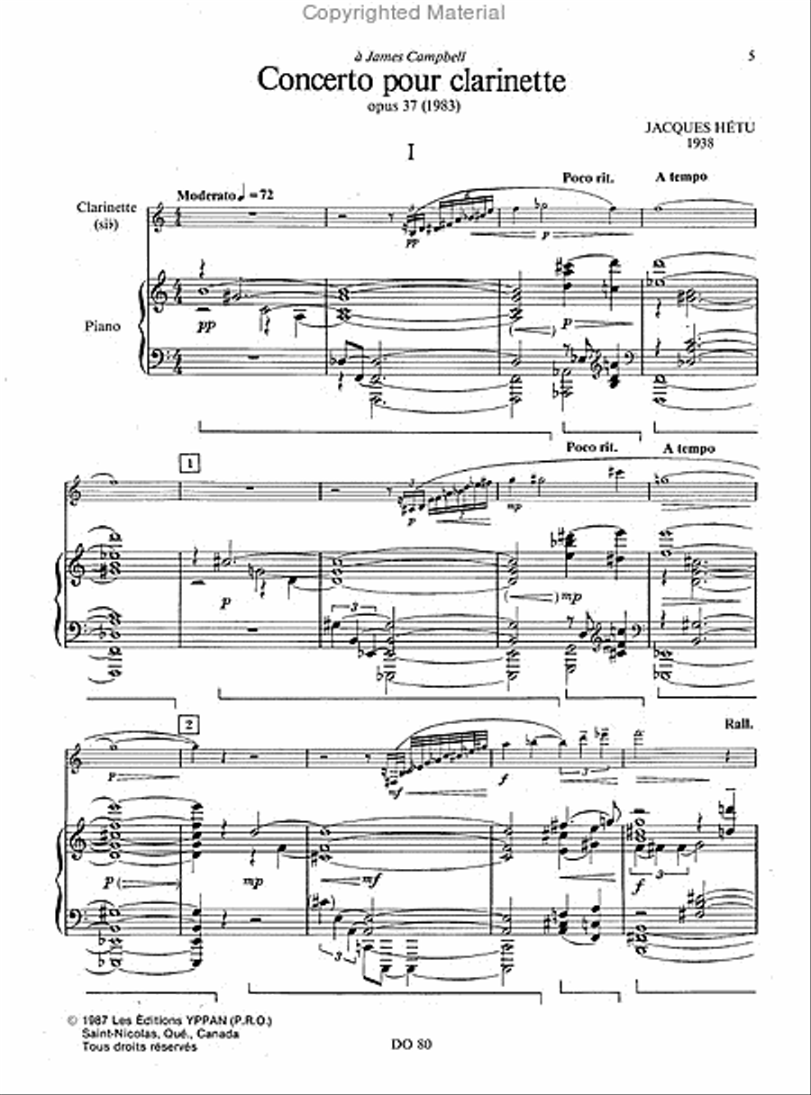 Concerto pour clarinette, opus 37