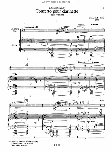 Concerto pour clarinette, opus 37