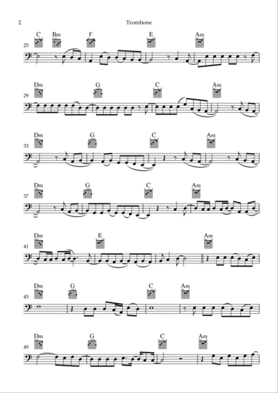 Flowers Trombone Solo scores gallery preview page 2