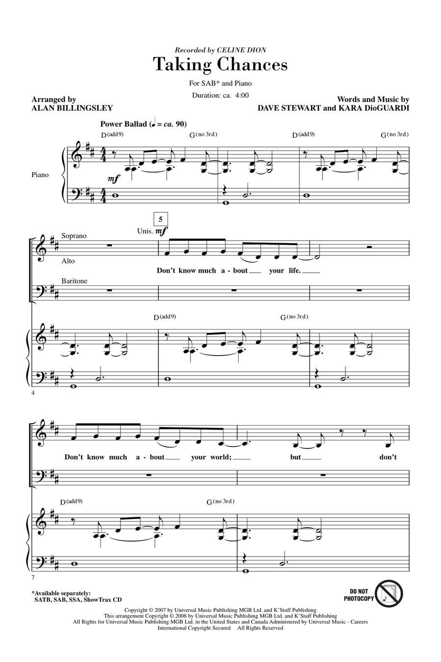 Taking Chances 3-Part scores gallery preview page 1