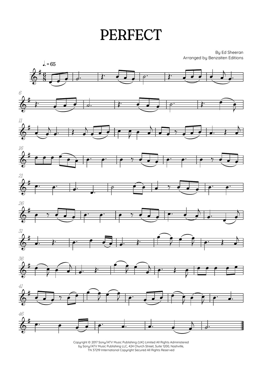 Perfect Violin Solo scores gallery preview page 1