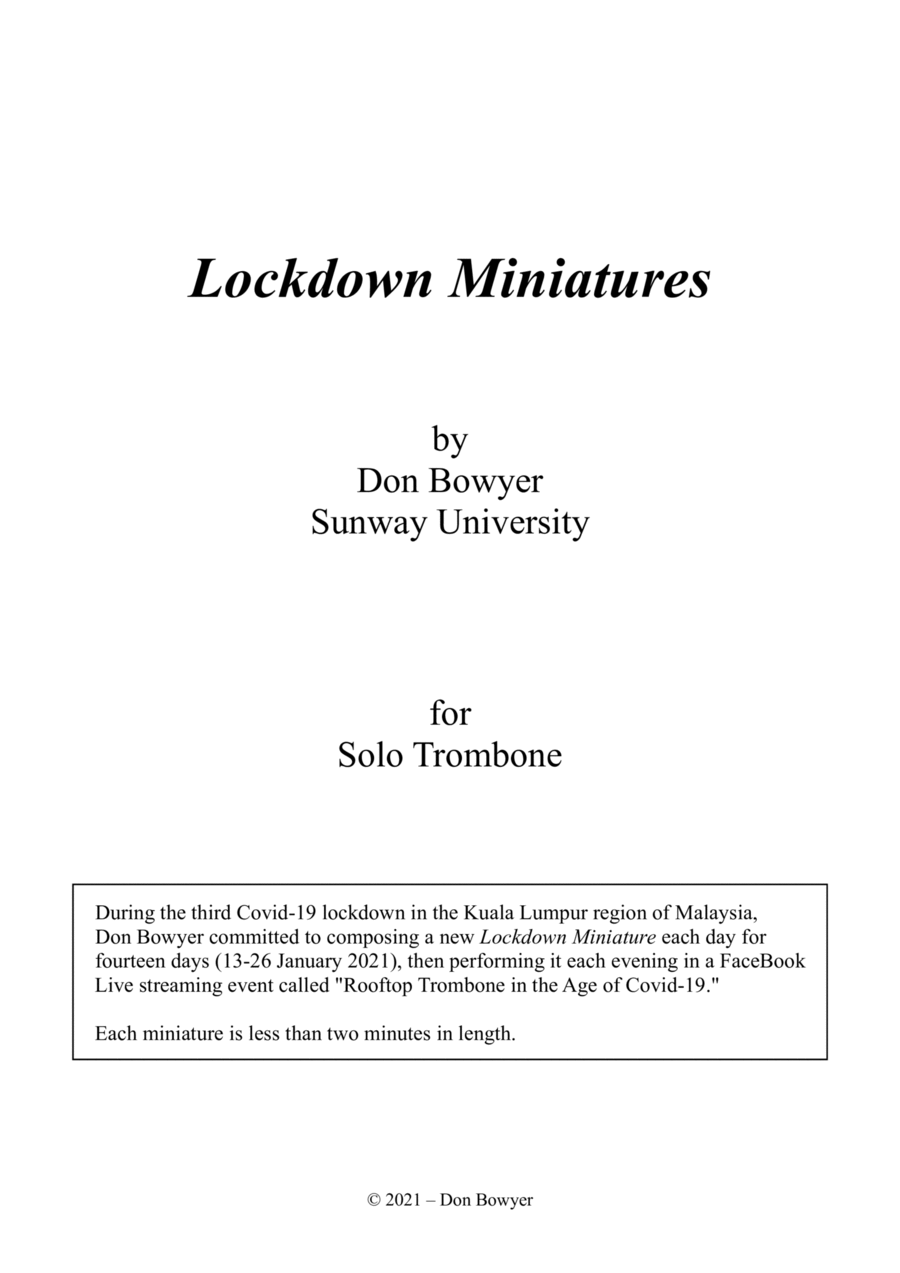 Lockdown Miniatures (A4 size) Trombone Solo scores gallery preview page 1