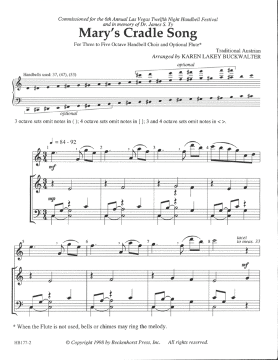 Mary's Cradle Song 5-Octaves scores gallery preview page 2