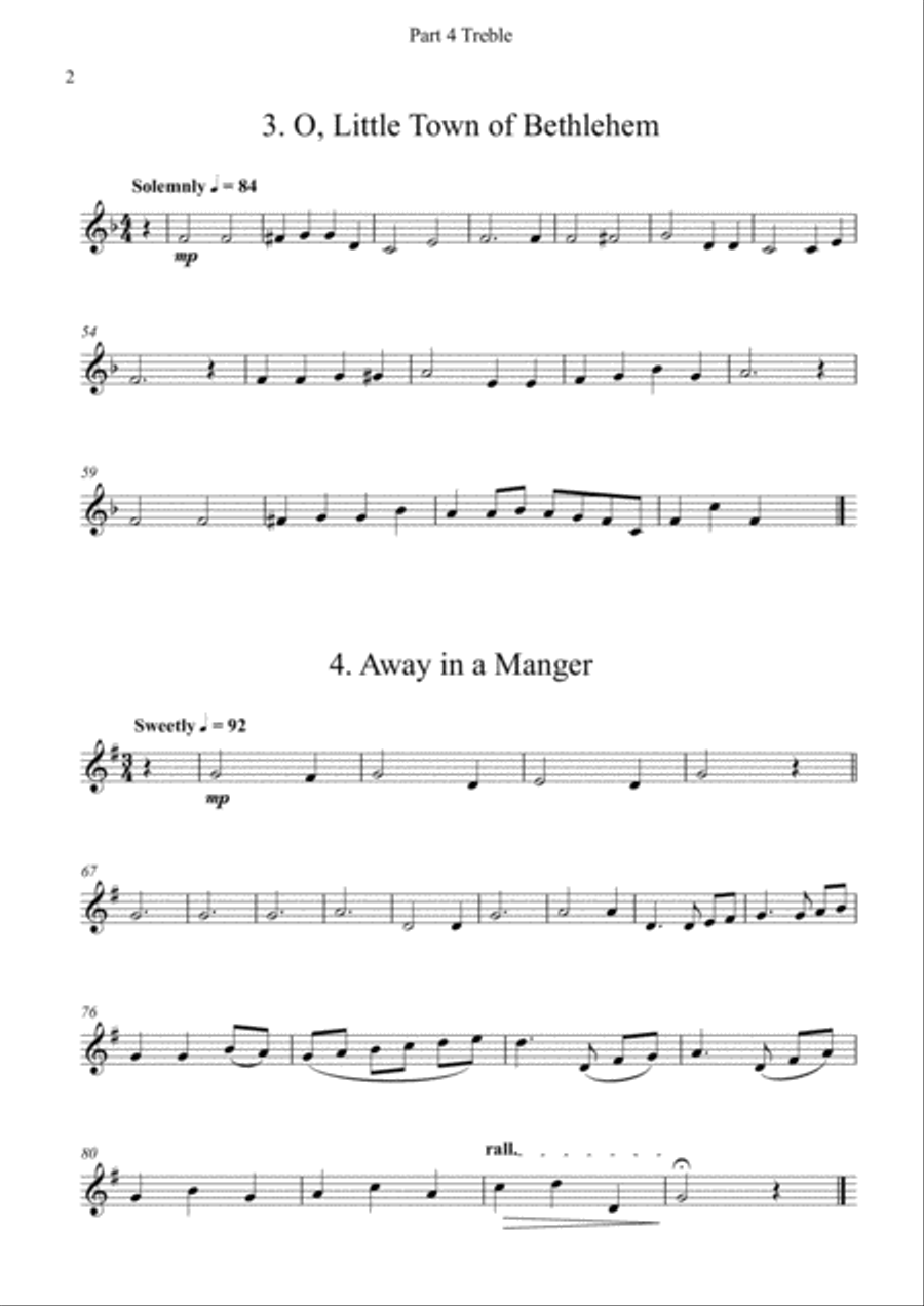 Carols for Four (or more) - Fifteen Carols with Flexible Instrumentation - Part 4 - C Treble Clef Concert Band scores gallery preview page 6