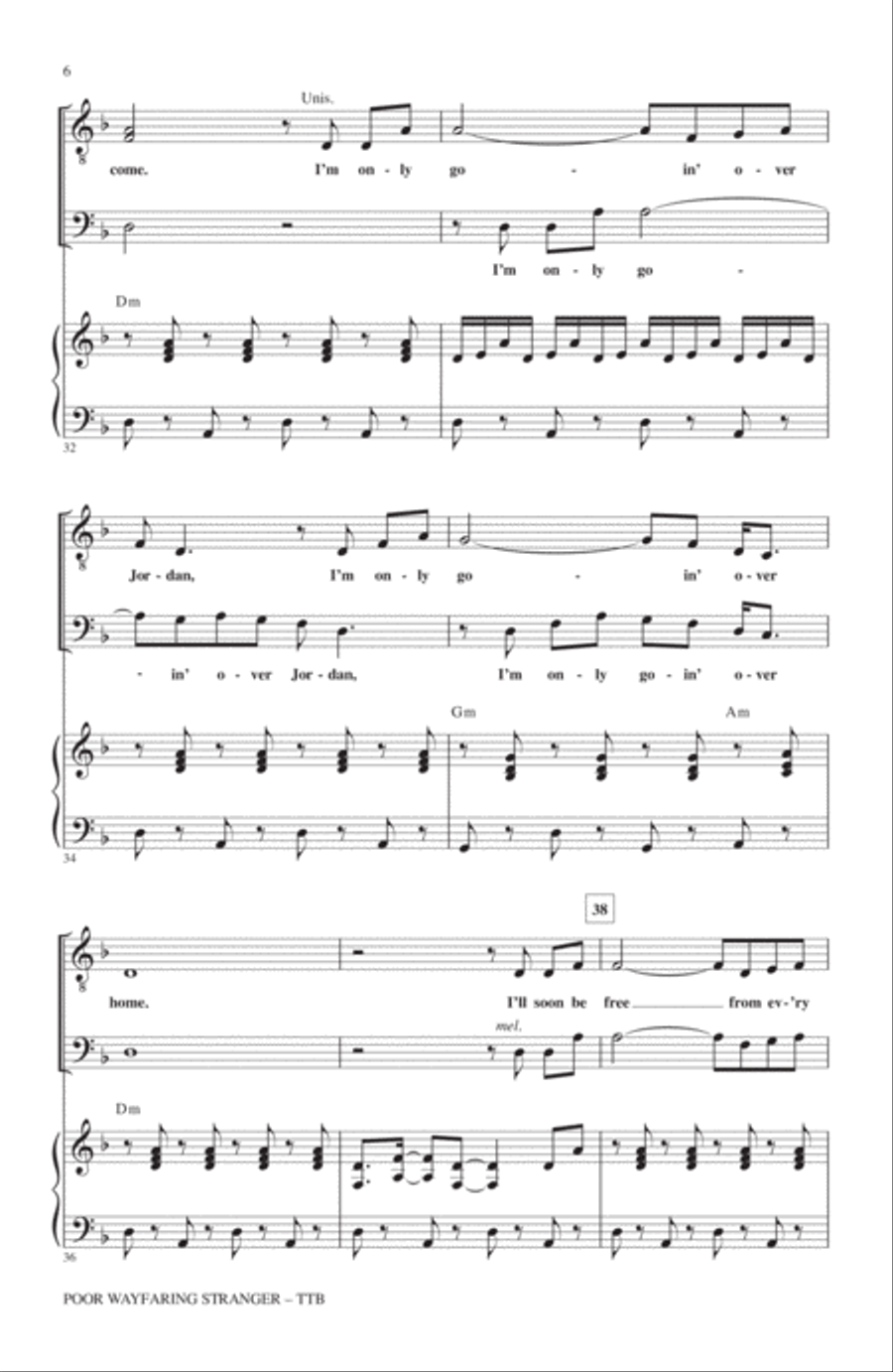 Poor Wayfaring Stranger Poor Wayfaring Stranger TTBB scores gallery preview page 5