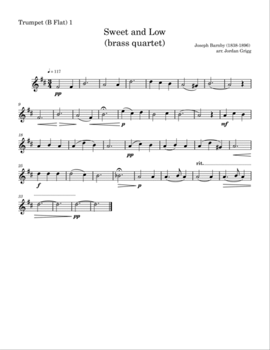 Sweet and Low (brass quartet) Brass Quartet scores gallery preview page 3