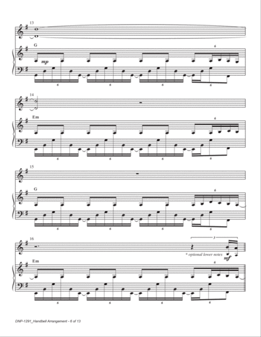 The First Noel-Handbells, with piano accompaniment - REPRODUCIBLE Handbell Choir scores gallery preview page 6