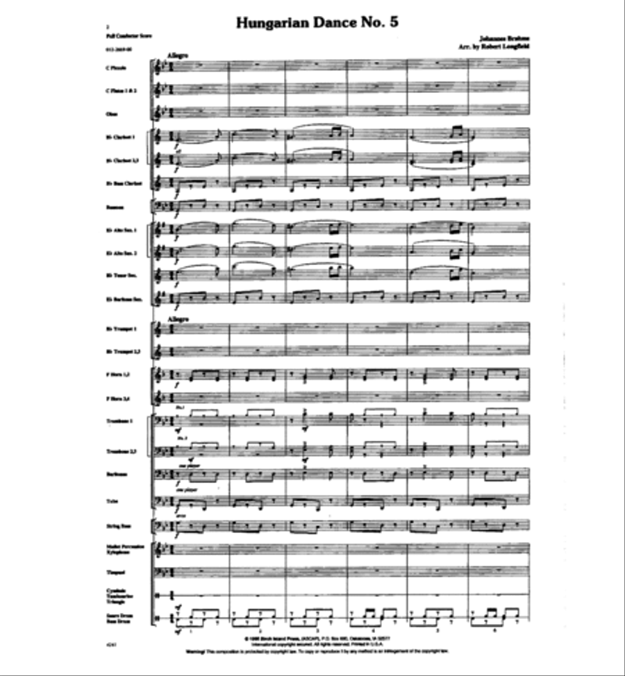 Hungarian Dance No. 5 Hungarian Dance No. 5 Concert Band scores gallery preview page 2
