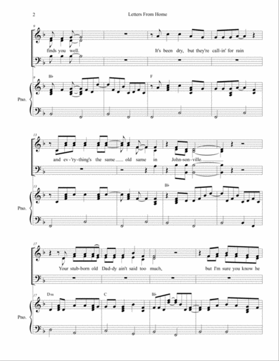 Letters From Home Letters From Home 4-Part scores gallery preview page 2